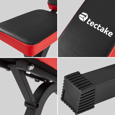 Похила лава Tectake Weight Bench зі швидким регулюванням Задня полиця в 4 напрямках, сидіння в 2 напрямках регулюється (ДхШхВ) 116 x 51 x 122 см