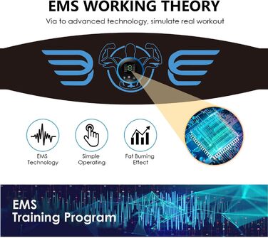 Міостимулятор ROOTOK EMS, фітнес-пристрій, 8 режимів, 19 інтенсивностей