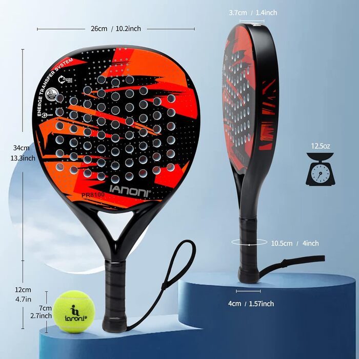 Ракетка IANONI Padel вуглецеве волокно Eva Memory Flex