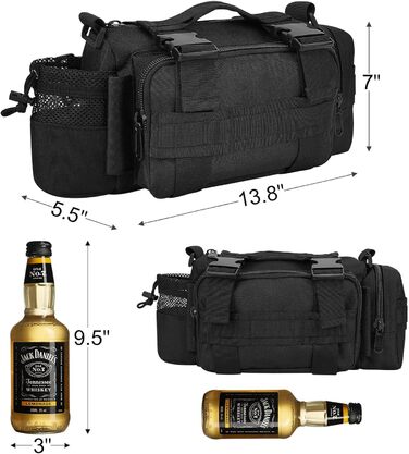Велосипедна сумка BraveHawk OUTDOORS на кермо, тактична поясна сумка з водостійкого нейлону 900D, багатофункціональна, міцна, MOLLE, для велосипеда та туризму, велика