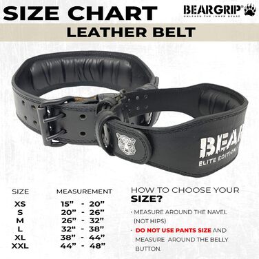 Пояс BEAR GRIP - для важкої атлетики Elite Edition XXL, чорний