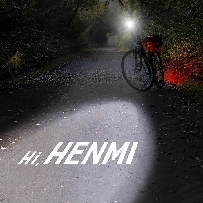 Світлодіодний набір велосипедних ліхтарів HENMI, USB-заряджання, передній і задній ліхтар, StVZO, водонепроникний IPX5, задній з рефлектором