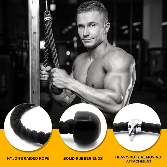 Насадка для блочної тяги ToughFit LAT Pulldown, V-гриф, подвійний D-гриф, трицепс-канат для домашнього тренажера, набір 3 в 1