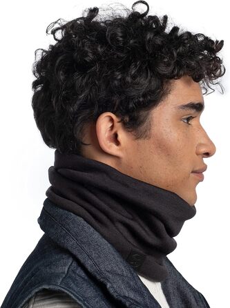 Бафф Thermal Merino Neckwarmer однотонний чорний одного розміру шапочка