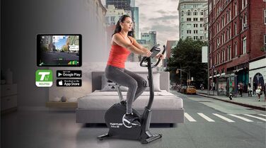 Велотренажер Tunturi FitCycle 50i/70i з LCD монітором Ергометр з додатком (Tunturi Routes & Zwift) Велосипед для домашнього тренажера на 32 кроки, датчик серцевого ритму, вантажопідйомність 150 кг (Tunturi Fitcycle 50i)