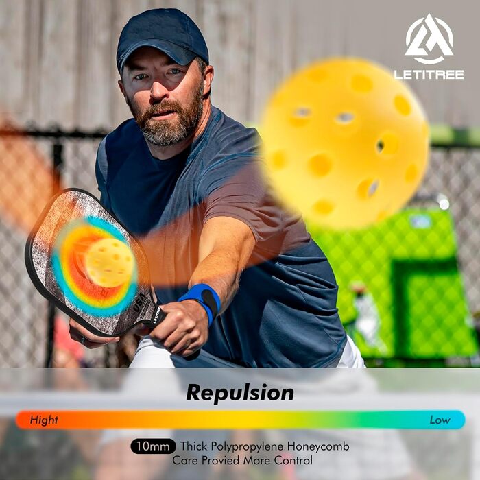 Ракетки LETITREE Pickleball USAPA, м'ячі та сумка