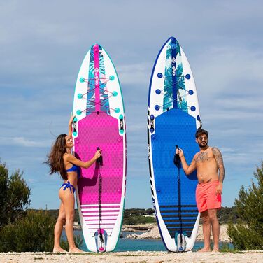 Надувне весло Skiffo Sup Stand Up Elle 10'4 PB-SXX104C Dropstitch Pack Весло, повідець, насос і сумка для транспортування, до 120 кг-236 л-315 x 79 x 13 см, для жінок, рожевий