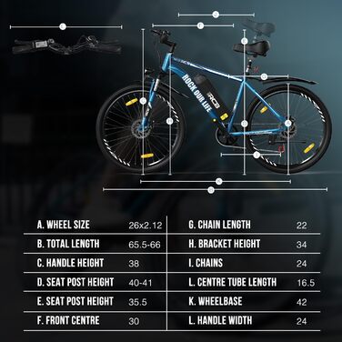 Електровелосипед E-Bike 10.4Ah 36V, 7-швидкісний, запас ходу 35-90 км, синій