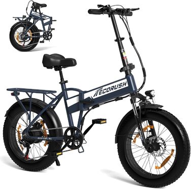 Електровелосипед ECORUSH E-Bike, 48V12A, 250Вт, шина 20", 7 швидк., 90 км