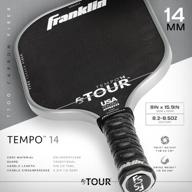 Ракетка для піклболу  Franklin Sports Pro FS Tour - Вуглецеве волокно - Схвалено США