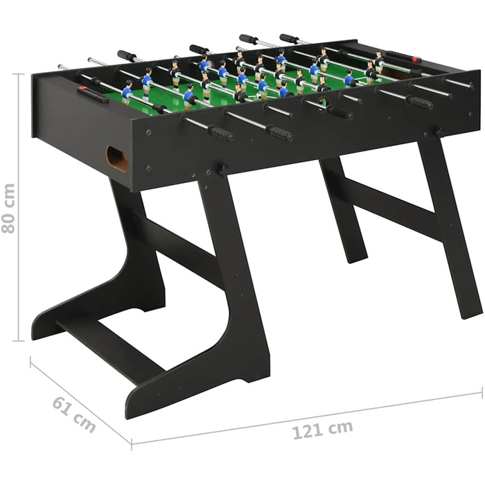 Складаний стіл для настільного футболу 12680 см Чорний