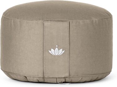 Подушка для медитації Lotuscrafts Yoga Cushion Extra High - Висота сидіння 20 см - Бавовняний чохол, який можна прати - Подушка для сидіння для йоги з наповнювачем зі спельти - Сертифіковано GOTS (світло-коричневий)