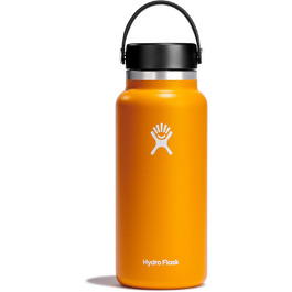 Термобутилка HYDRO FLASK 946 мл з нержавіючої сталі, ізольована спортивна пляшка з герметичною кришкою Flex Cap, широка горловина, придатна для миття в посудомийній машині, колір Starfish