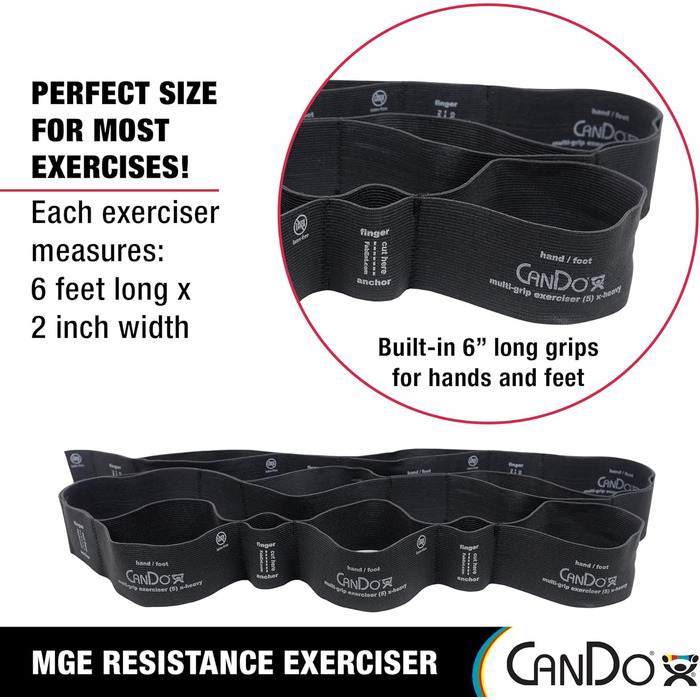 Фітнес-браслет CanDo Multi-Grip, різної товщини (X-Strong чорний)