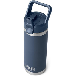 Термобутилка YETI Rambler C з трубочкою, вакуумна, нержавіюча сталь, 532 мл, синя