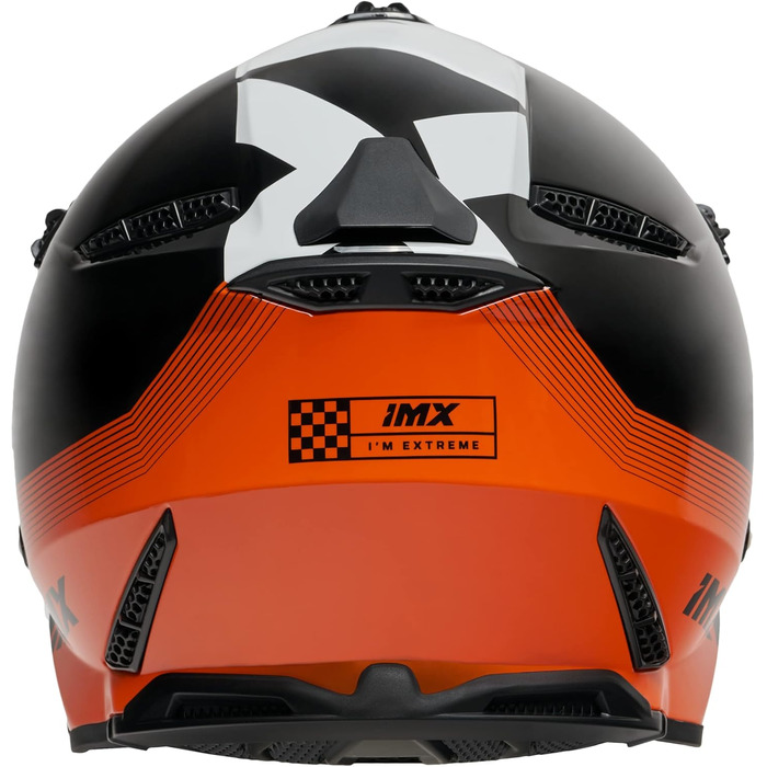 Мотошолом FMX-02 для бездоріжжя, XL, чорний/помаранчевий/білий, знімний підшоломник, екстрене зняття, регульований, знімна внутрішня підкладка