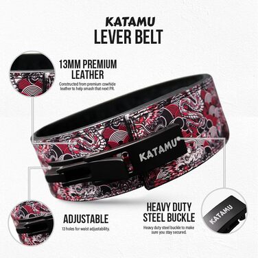Японський пояс для важкої атлетики Samurai Premium з важільною пряжкою