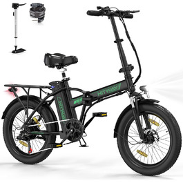 Електровелосипед HITWAY E-Bike 20, товсті шини, акум. 36/48 В, 35-100 км, 7 передач