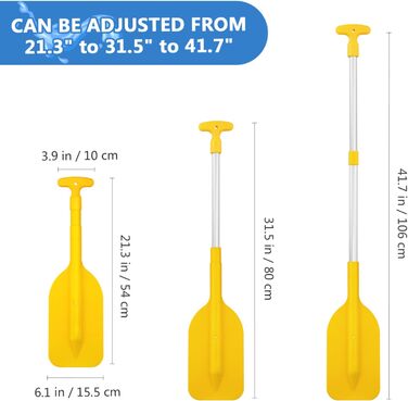 Набір телескопічних весел для байдарок алюмінієвих (жовтий)