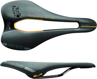 Сідло Selle Italia SLR Boost TI 316 Superflow TDF, чорний/жовтий, L3