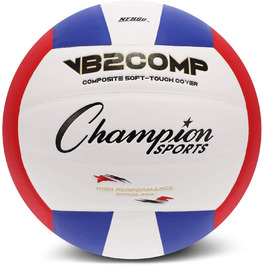 Офіційний волейбольний м'яч Champion Sports VB зі штучної шкіри - кілька кольорів (червоний/синій/білий)