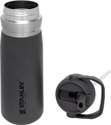 Термобутилка STANLEY IceFlow з трубочкою, антрацит, 0.65 л, унісекс