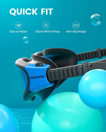 Дитячі плавальні окуляри YAKAON A1MINI, антифог, UV-захист, з чохлом, для хлопчиків і дівчаток 6-14 років