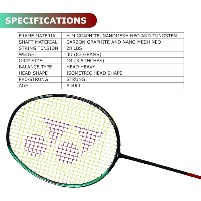 Ракетка для бадмінтону YONEX Astrox 38S (смарагд-зелена)