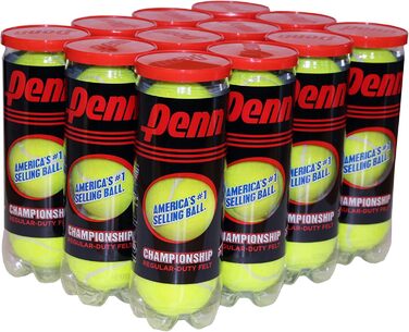 Тенісні м’ячі Penn Championship для регулярної гри, фетр, 16 банок (36 м’ячів)