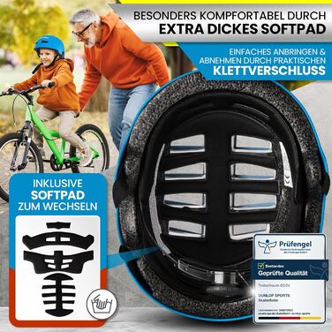 Велосипедний шолом DUNLOP SPORTS для дітей, підлітків та дорослих – міцний, легкий, універсальний, 14 вентиляційних отворів, швидка застібка, автоматичне регулювання