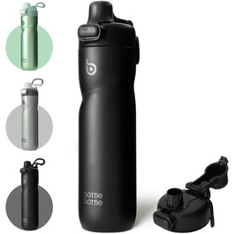 Термос пляшка BOTTLE BOTTLE 680 мл з ручкою та кришкою, нержавіюча сталь, чорна, герметична, для спорту, подорожей, велоспорту, бігу, туризму