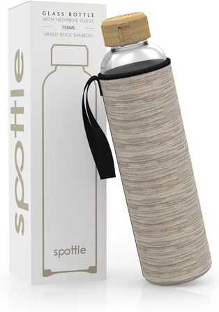 Скляна пляшка для води spottle 750 л з неопреновим чохлом, герметична, 500/750/1000 мл, багаторазова, для напоїв