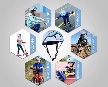Дитячий велосипедний шолом Kiddimoto Goggle Pilot M, 53-58 см, синій, для дітей 5-12 років