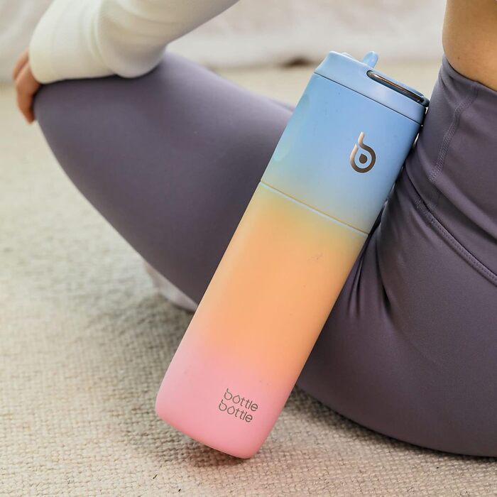 Термобутилка BOTTLE BOTTLE 680 мл з трубочкою, кришкою та ручкою, спортивна нержавіюча пляшка для води, подвійні стінки, герметична, для спорту, подорожей, тренажерного залу