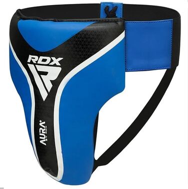 Тазовий захист RDX Aura Pus T17 для боксу, ММА, муай-тай, бойових мистецтв, Kaix Skin шкіра, EVA-піна, PVC-чаша, дихаючий, синій, XL