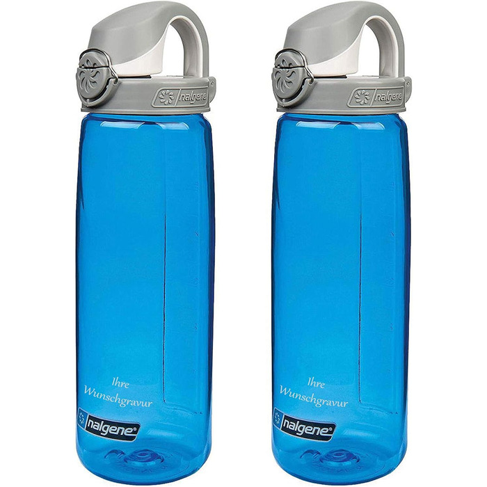 Набір пляшок Nalgene OTF 0,65 л, синьо-сіро-білий, з гравіюванням