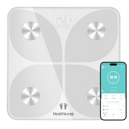 Цифрові ваги для ванної кімнати Bluetooth Шкала складу тіла з додатком Smart Scale для жиру в організмі, ІМТ, м'язової маси, білка, BMR 28 см * 288 см 280 білий Новий