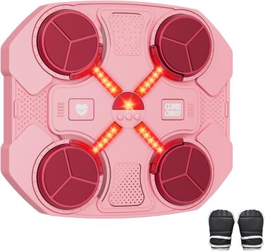 Дитяча музична боксерська машина Buba Toys, настінна, з Bluetooth, 3 швидкості, USB зарядка, боксерські рукавички, світлодіодне підсвічування, чорна