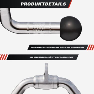 GORILLA SPORTS® рукоятки для кросовера: широкий ричаг, гриф для біцепса і трицепса, SZ-гриф, латтяг, з обертовим шарніром, нековзні, хромовані – аксесуари для тренажерів, тренажер передпліччя