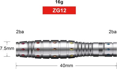 Бочки для дротиків 90% вольфраму 16/18г, ZG12-16г