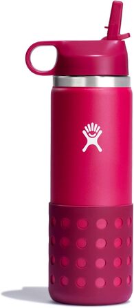 Дитяча пляшка Hydro Flask з широкою кришкою та соломинкою, 590 мл, колір півонія