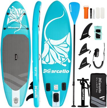 Надувна SUP-дошка 10’6 x 33” x 6” з рюкзаком, насосом, нековзким покриттям, чохлом для телефону, ультралегка дошка для веслування стоячи для дорослих