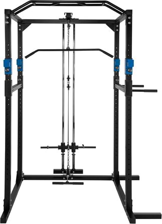 Силова станція tectake Power Rack для фітнесу, турнік подвійний, міцна сталева рама