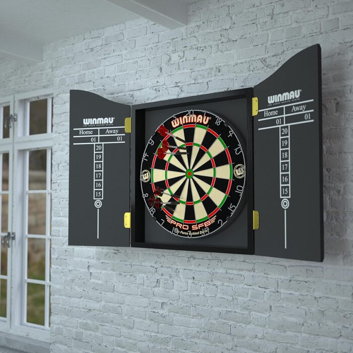 Набір дошок для дартсу Winmau Man Cave: дошка, шафа, стрілки, лінія