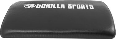GORILLA SPORTS® Мат для преса 38x27,5x7 см, екошкіра, чорний — абмат, підкладка для скручувань, тренажер для пресу