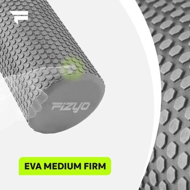 Фізіо ролик для фасцій EVA 45x15 см, масажний рол для пілатесу, йоги та реабілітації, сірий