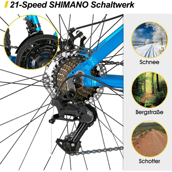 Ступінчастий Hardtail MTB 29, легкосплавна рама, дискове гальмо, амортизаційна вилка, синій/чорний"