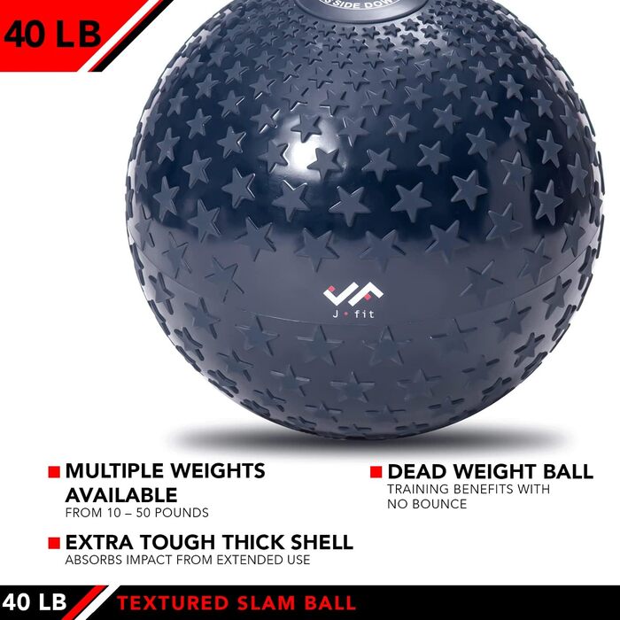 М'яч JFIT Slam Ball для кросфіту, пліометрії та кардіо, для силових і функціональних тренувань
