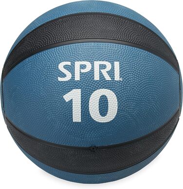 Медичний м'яч SPRI Xerball, товстостінний, міцний, текстурована поверхня (0,9 кг, 4, 6, 8, 10, 12, 15, 18, 20, 25, 13,6 кг) синій