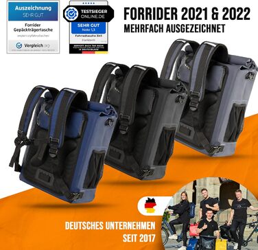 Сумка велосипедна Forrider 3in1 27 л, рюкзак/сумка-сідло, синя